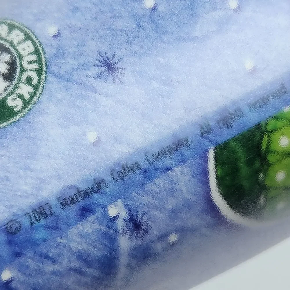 ☕️Vintage Starbucks 2001 Barista Blue Multicolored Mittens 8oz Travel Tumbler
